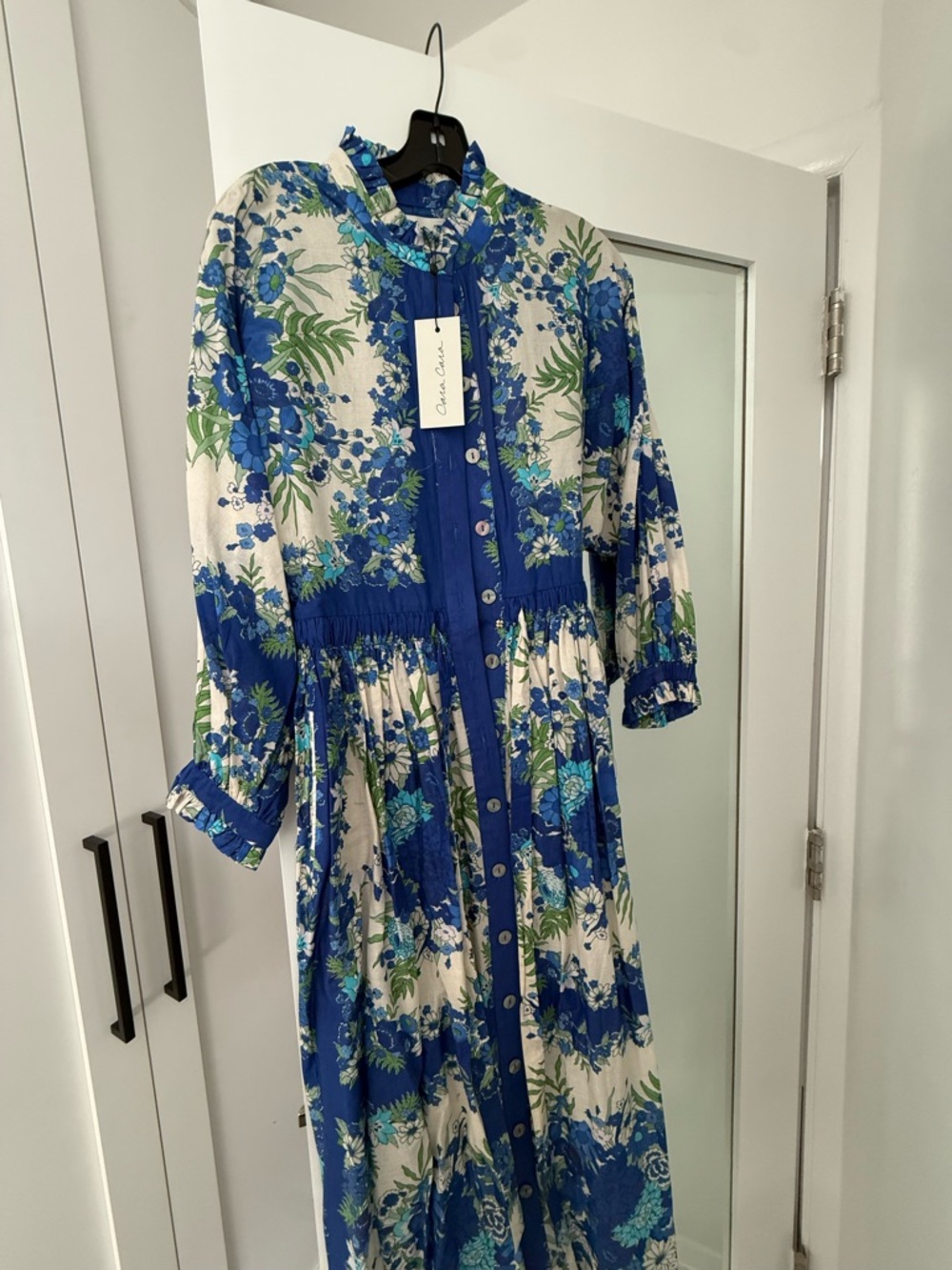Cara Cara Blue and White Floral Maxi Dress